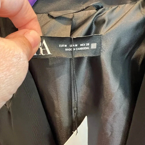 Zara Cropped Tuxedo Jacket NWT - Picture 3 of 5